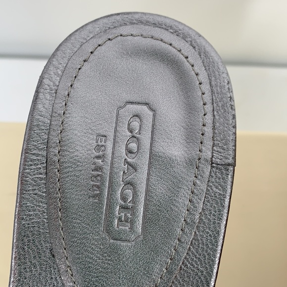 Coach “Judith” Metallic Wedge Sandals Sz9 - Picture 3 of 13